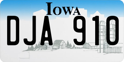 IA license plate DJA910