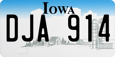IA license plate DJA914