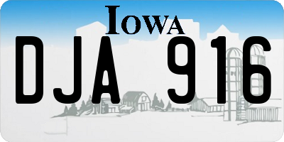 IA license plate DJA916