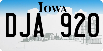 IA license plate DJA920