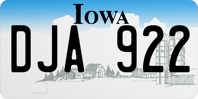 IA license plate DJA922
