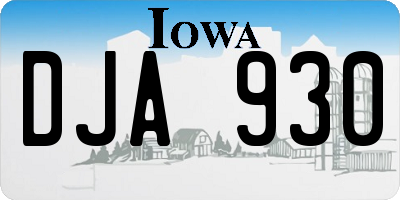 IA license plate DJA930
