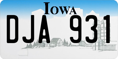 IA license plate DJA931