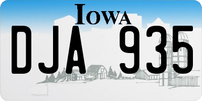 IA license plate DJA935