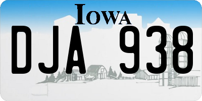 IA license plate DJA938