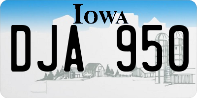 IA license plate DJA950