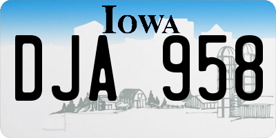 IA license plate DJA958