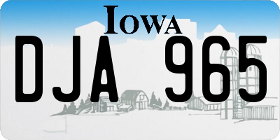 IA license plate DJA965