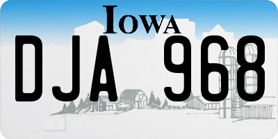 IA license plate DJA968