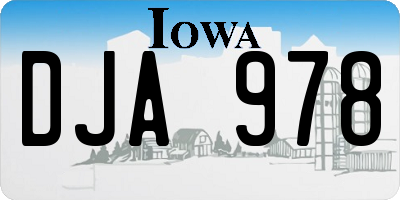 IA license plate DJA978