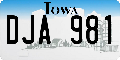 IA license plate DJA981