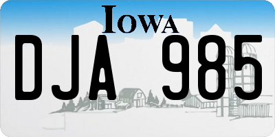 IA license plate DJA985