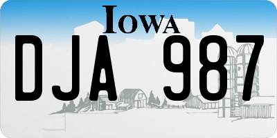IA license plate DJA987