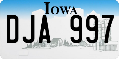 IA license plate DJA997