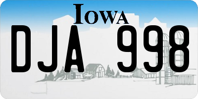 IA license plate DJA998
