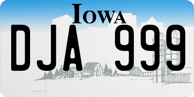 IA license plate DJA999