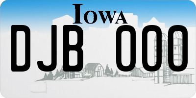IA license plate DJB000