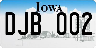 IA license plate DJB002