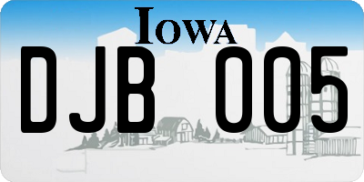 IA license plate DJB005