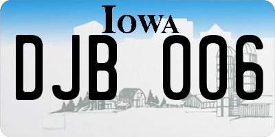IA license plate DJB006