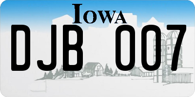 IA license plate DJB007