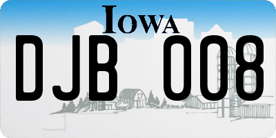 IA license plate DJB008