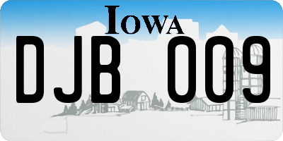 IA license plate DJB009