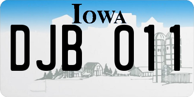 IA license plate DJB011
