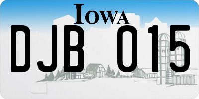 IA license plate DJB015