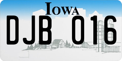 IA license plate DJB016