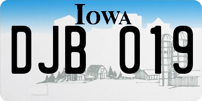 IA license plate DJB019