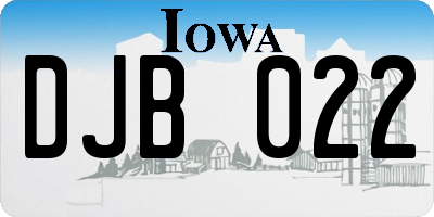 IA license plate DJB022