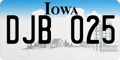 IA license plate DJB025