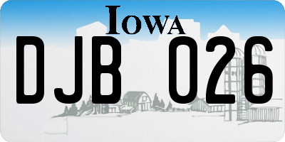 IA license plate DJB026