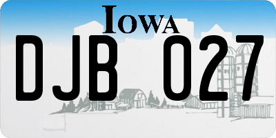 IA license plate DJB027