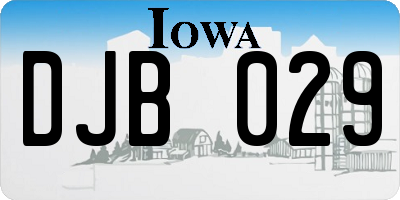 IA license plate DJB029
