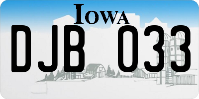 IA license plate DJB033