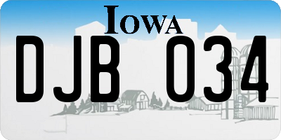 IA license plate DJB034