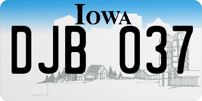 IA license plate DJB037