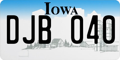 IA license plate DJB040