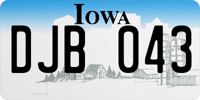 IA license plate DJB043
