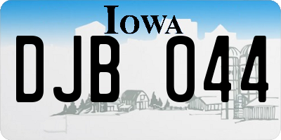 IA license plate DJB044