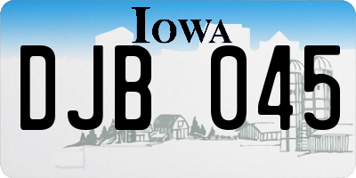 IA license plate DJB045