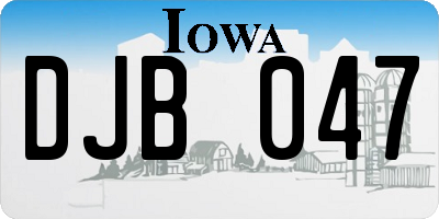 IA license plate DJB047