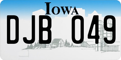 IA license plate DJB049