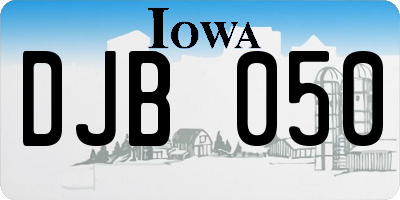 IA license plate DJB050