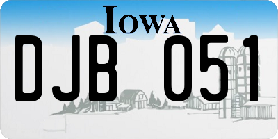 IA license plate DJB051