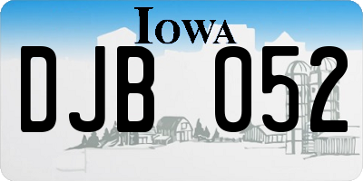 IA license plate DJB052