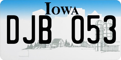 IA license plate DJB053