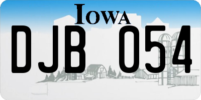 IA license plate DJB054